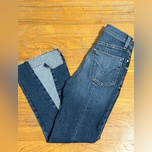 Hudson Jeans Size 25 Split Hem Flare Jeans Raw Hem Cropped Kick Flare Stretch
